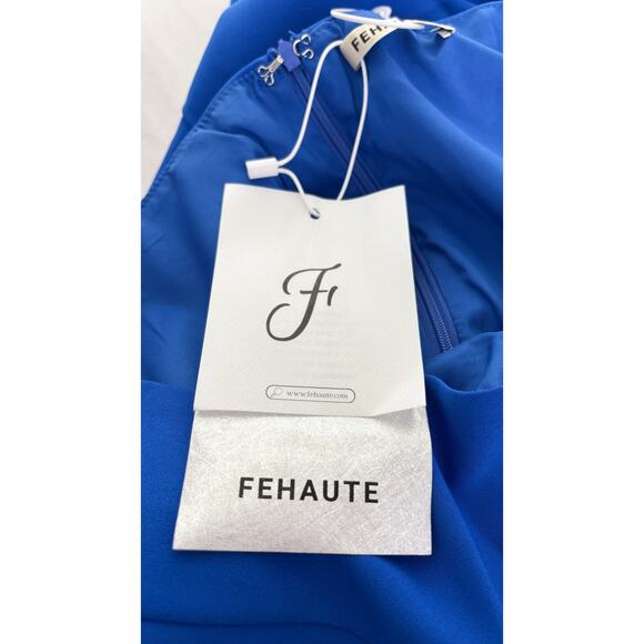 Fehaute Boat Neck Sleeveless Bow Sheath Cocktail Dress Blue Womens Size 12 New - Picture 8 of 12